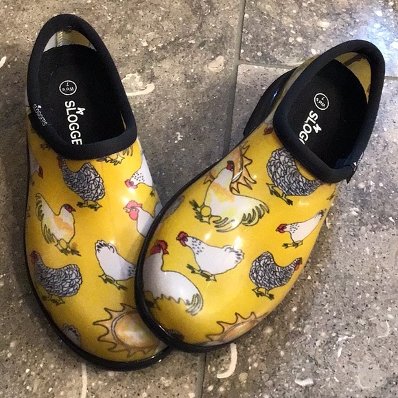 Sloggers garden shoes, chicken print, yellow, 7 - Picture 12 of 13